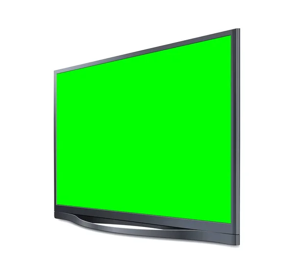 Ρεαλιστική Οθόνη Lcd Οθόνη Πίνακας Πράσινη Οθόνη Στο Παρασκήνιο Εικονογράφηση — Διανυσματικό Αρχείο
