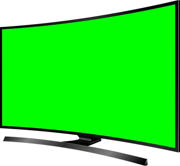 現実的なテレビの液晶画面のモックアップ 背景に緑の画面でパネル ベクターイラスト — ストックベクタ