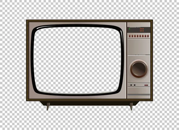 ベクトルレトロテレビモックアップ透明グリッド上の隔離 — ストックベクタ