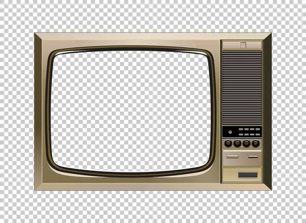 Vector Retro Television Mock Isolate Transparent Grid — Stock Vector