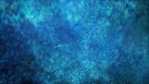 Vloeibaar Onder Water Diepzee Deeltjes Abstracte Achtergrond Stockvideo
