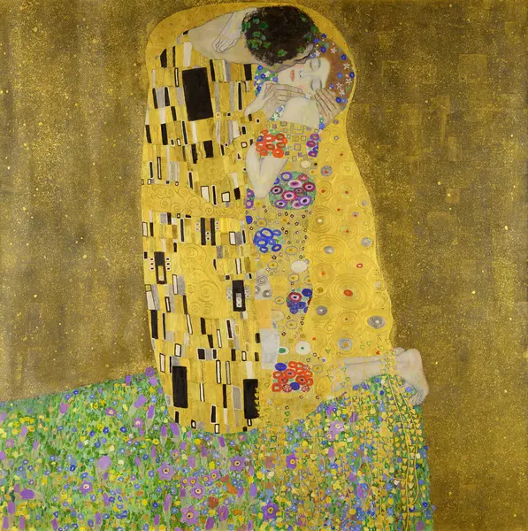 Beijo Gustav Klimt Pintura — Fotografia de Stock