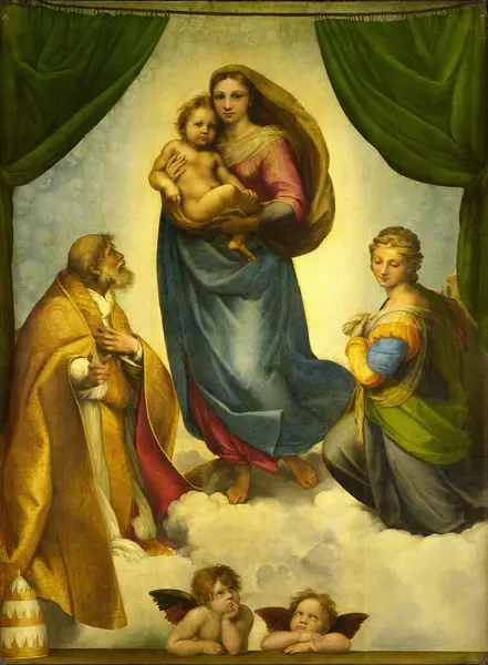 Sistine Madonna 'sı. Madonna di San Sisto. Rafael.