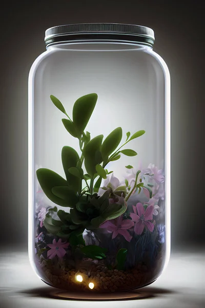 Terrarium Bottle Stockfoto