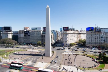 Buenos Aires, Arjantin 'de 9 de Julio Bulvarı ve Obelisk