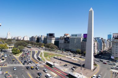 Buenos Aires, Arjantin 'de 9 de Julio Bulvarı ve Obelisk