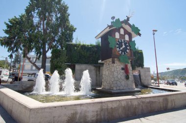 Villa Carlos Paz City 'deki Guguklu Saat, Cordoba Eyaleti, Arjantin