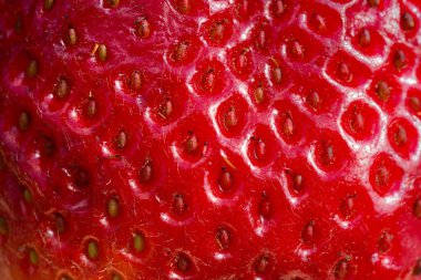 Taze çilek meyvesinin makro ayrıntıları
