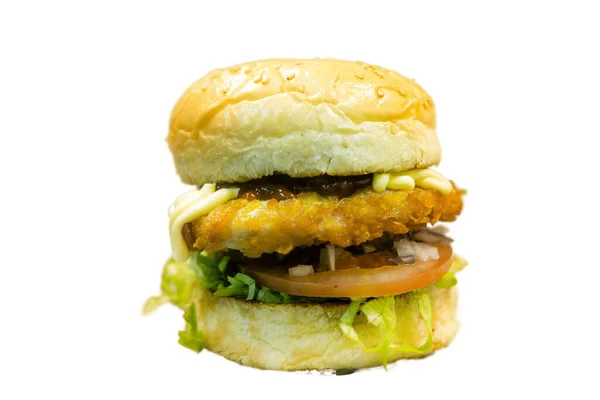 Marul Domatesli Tavuk Hamburgeri — Stok fotoğraf