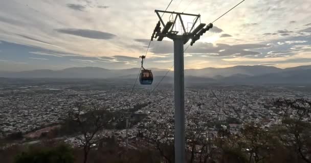 Seilbahn Der Stadt Salta Argentinien — Stockvideo
