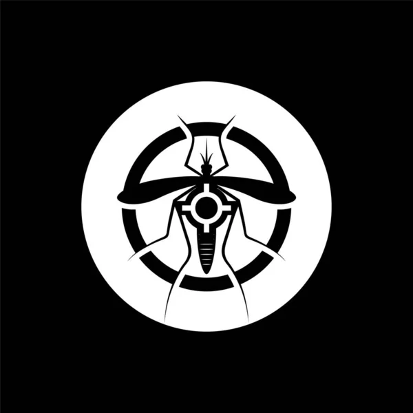 Logo Contrôle Des Moustiques Avec Concept Cercle — Image vectorielle