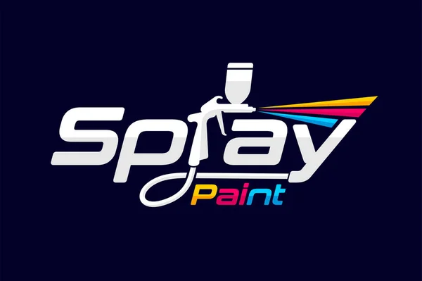 Spray Tinta Logotipo Com Conceito Letras Ilustração De Bancos De Imagens