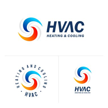 Çoklu yerleştirme kavramına sahip HVAC logosu