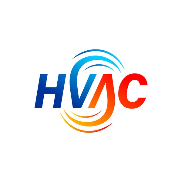 Logotipo Hvac Com Conceito Vento — Vetor de Stock