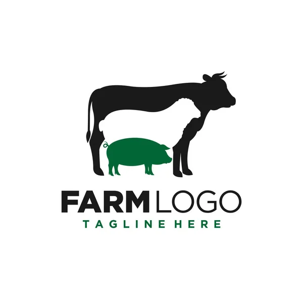 Logo Aziendale Con Concetto Bestiame — Vettoriale Stock