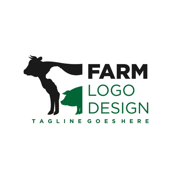 Projeto Logotipo Fazenda Com Conceito Gado —  Vetores de Stock