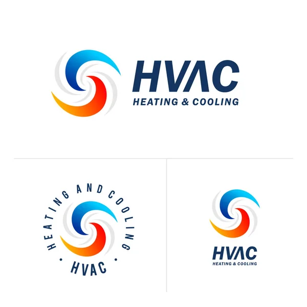 Logotipo Hvac Com Conceito Múltiplas Colocações Gráficos Vetores