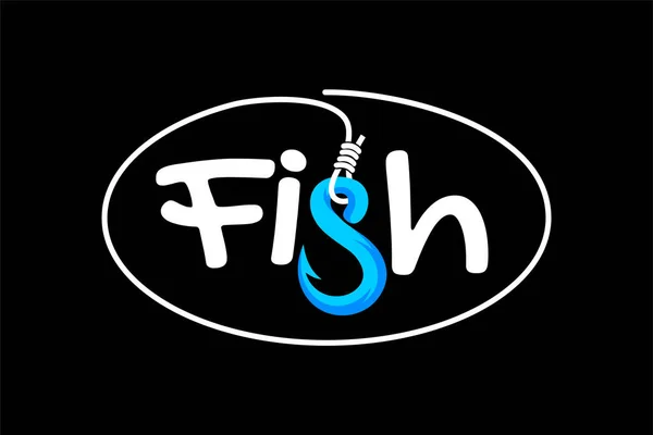 Логотип Надписью Рыба — стоковый вектор