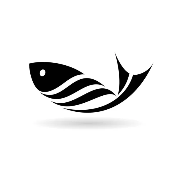 Уникальный Логотип Рыбы Полосатой Концепцией — стоковый вектор
