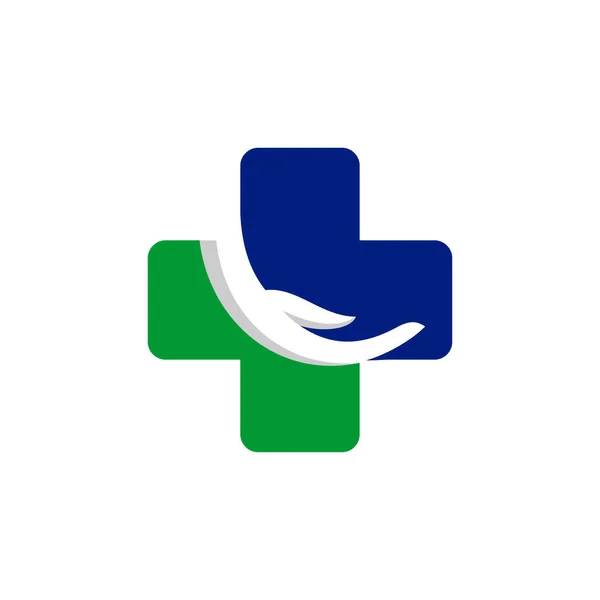 Logo Icono Médico Con Concepto Cuidado — Archivo Imágenes Vectoriales