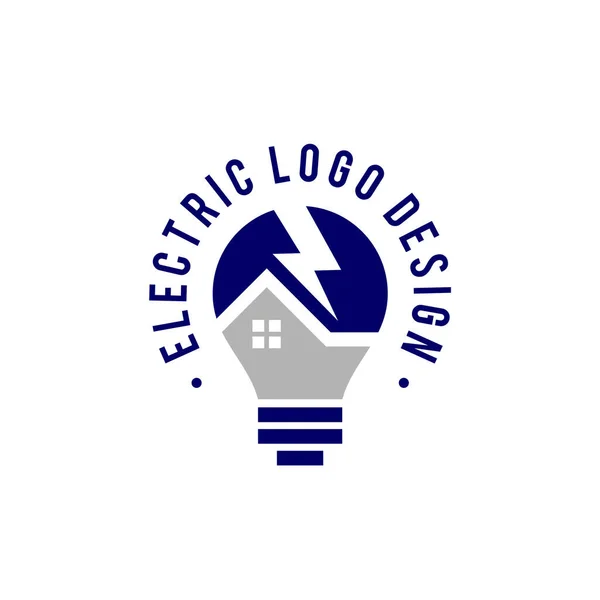 Logo Casero Electricidad Con Concepto Del Trueno — Archivo Imágenes Vectoriales