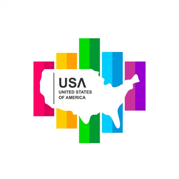 stock vector USA map logo with unique concept