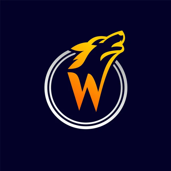 Logotipo Wolf Con Letra Concepto — Archivo Imágenes Vectoriales
