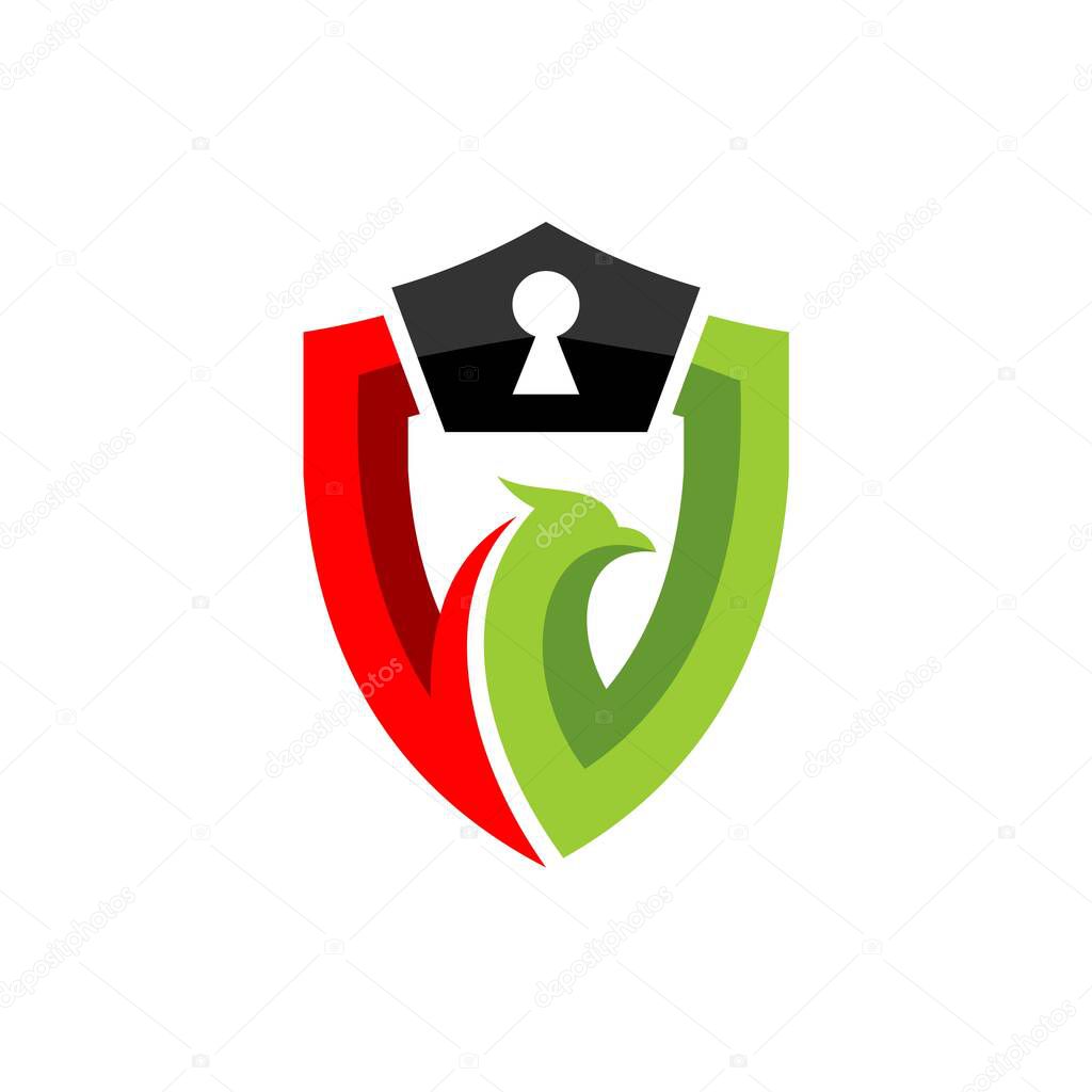 Cyber security logo with eagle concept