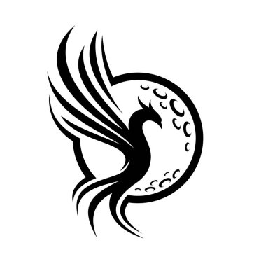 Phoenix logo with moon concept