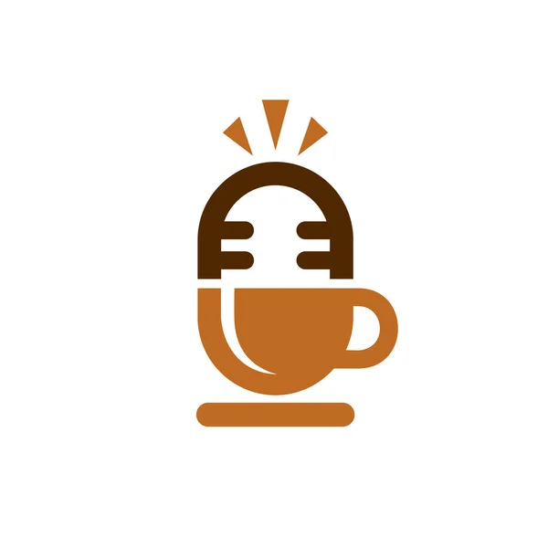 Kávé Podcast Logó — Stock Vector
