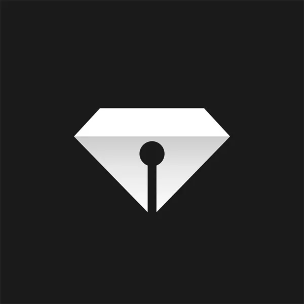 Diamant Logo Mit Stiftkonzept — Stockvektor