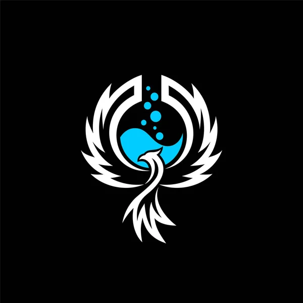 Phoenix Logo Met Labs Concept — Stockvector