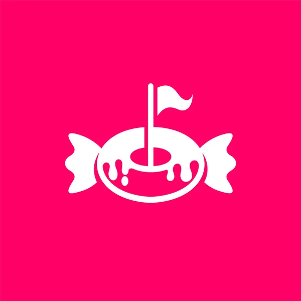 Pink Candy Logo Met Golf Concept — Stockvector