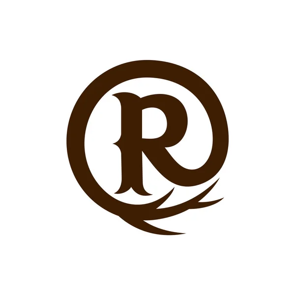 Logotipo Letra Com Conceito Raiz — Vetor de Stock