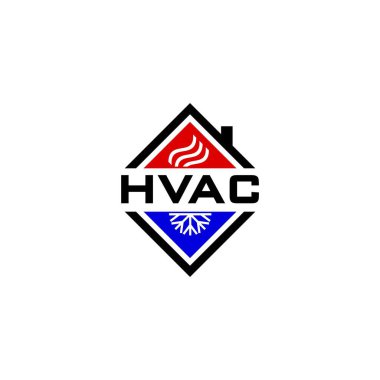 HVAC logosu, kare konseptli HVAC simgesi