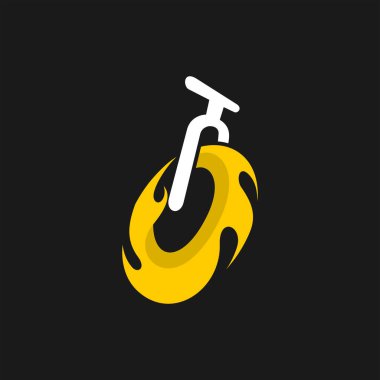 Yangın lastiği logosu, bisiklet yangın logosu