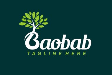 Baobab harfli logo, B harfi, Baobab ağacı logosu.