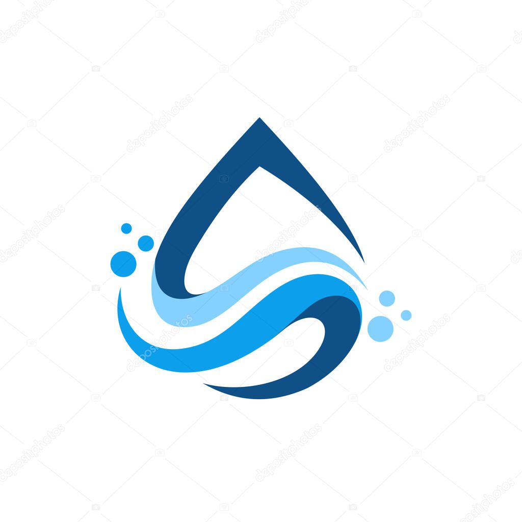 Water drop logo, mountain water source