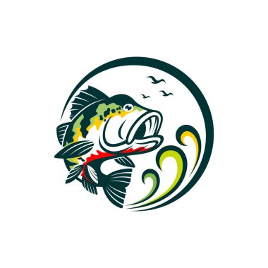 tavuskuşu levrek logosu ve daire konsepti