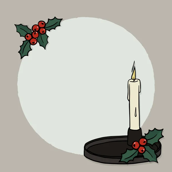Kerst Seizoen Winter Vakantie Doodle Kleurrijke Vector Illustratie Met Holly — Stockvector