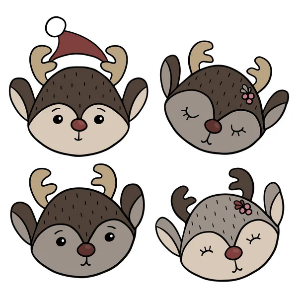Jul Säsong Vinter Holiday Doodle Färgglada Vektor Illustration Med Söta — Stock vektor