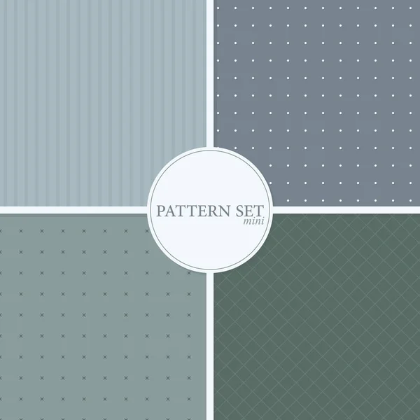 Blue Gray Green Color Palette Minimal Seamless Pattern Set Delicate Illustration De Stock