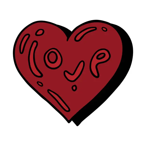 Μαύρο Γραμμικό Χέρι Ζωγραφισμένο Καλλιγραφικό Στοιχείο Σχήμα Καρδιάς Κείμενο Αγάπης Διανυσματικά Γραφικά