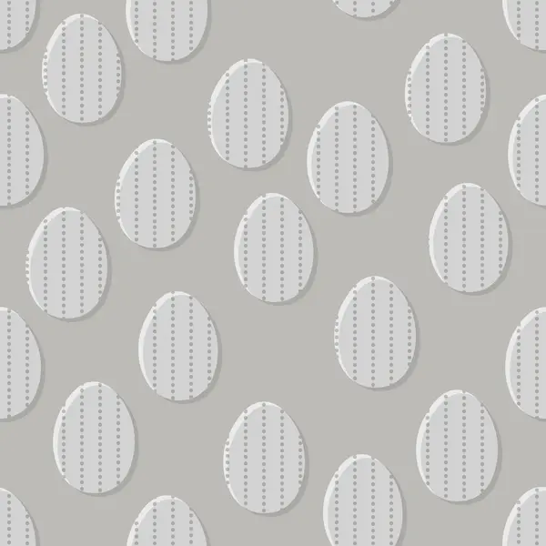繊細な装飾されたイースターの卵の春の季節の休日のベクトル軽いパステル灰色の背景の継ぎ目が無いパターン ストックベクター