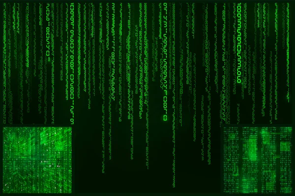 Digitale Data Codering Gecodeerde Cyberspace Matrix Stijl Achtergrond Vectorillustratie — Stockvector