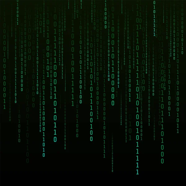 Binaire Matrix Achtergrond Digitale Gegevensstroom Matrixstijl Een Nul Futuristische Achtergrond — Stockvector