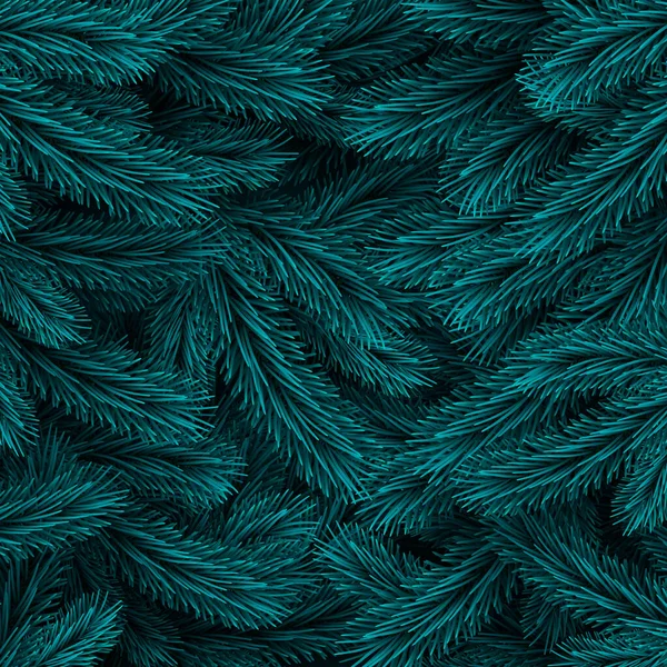 Neujahr Baum Urlaub Hintergrund Christbaumschmuck Kiefernzweige Blauer Farbe Vektorillustration — Stockvektor