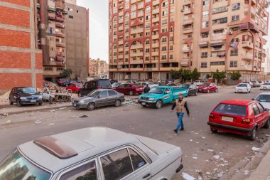 PORT, EGİPT 3 Şubat 2019 'da Port Said, Mısır' da araba kazaları