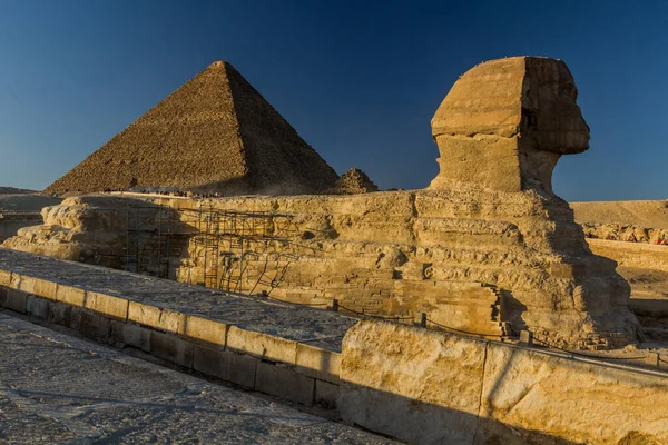 Vista Esfinge Gizé Egito — Fotografia de Stock