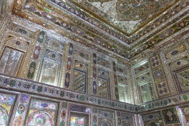 SHIRAZ, IRAN - JULY 6, 2019: Mirror decoration of Zinat Al-Molk Historical House in Shiraz, Iran.